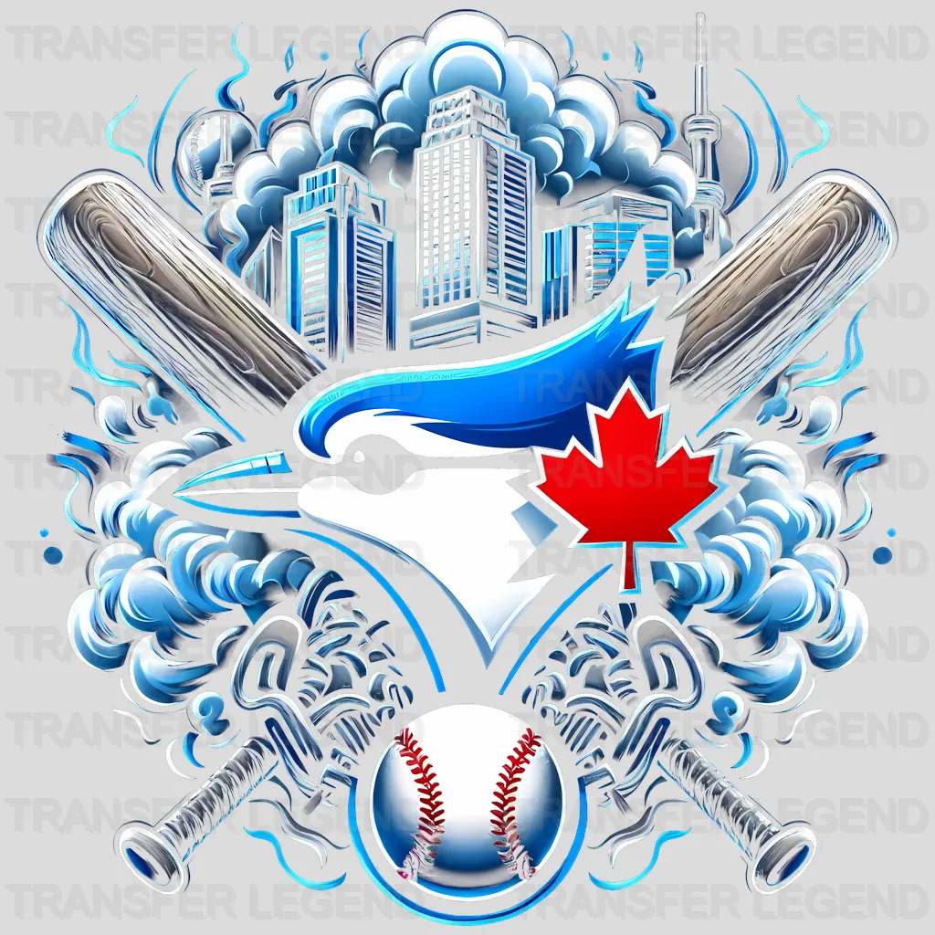 Toronto Blue Jays MLB Crossed Bats Shield Emblem - DTF Iron On Transfer