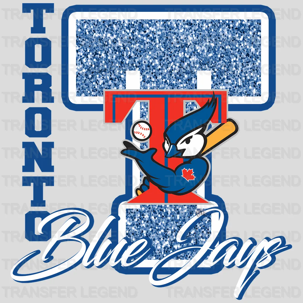 Toronto Blue Jays MLB Glitter Chenille Letter Logo - DTF Iron On Transfer
