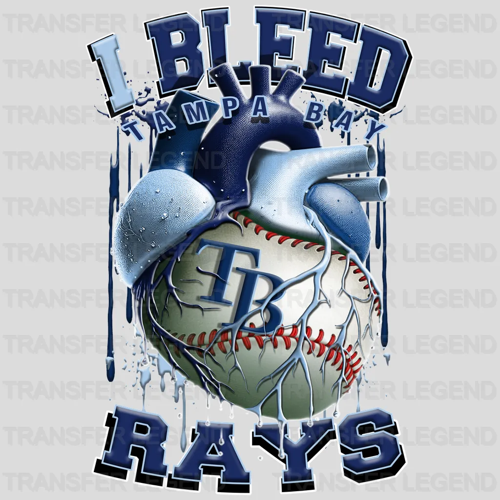 Tampa Bay Rays MLB Tampa Bay I Bleed Blue & Navy DTF Iron On Transfer