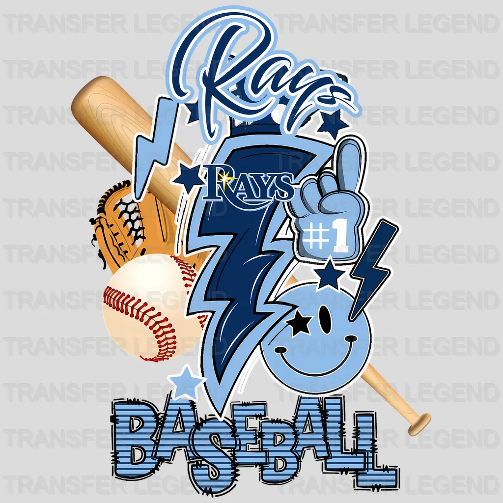 Tampa Bay Rays MLB Gear Composition - DTF Iron On Transfer