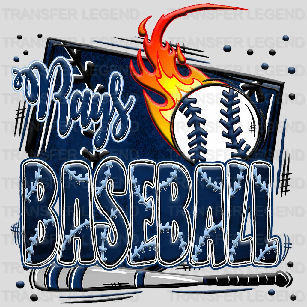 Tampa Bay Rays MLB Ripped Flag Effect Logo Graphic - DTF Iron On Transfer