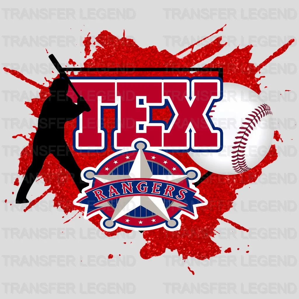 Texas Rangers MLB Tex DTF Iron On Transfer