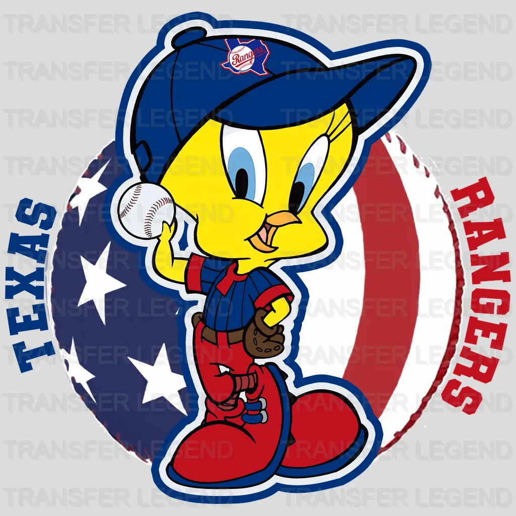 Texas Rangers MLB Tweety Bird Cartoon Character - DTF Iron On Transfer