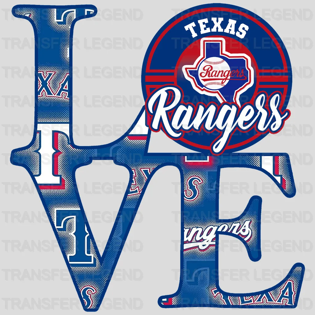 Texas Rangers MLB Love DTF Iron On Transfer