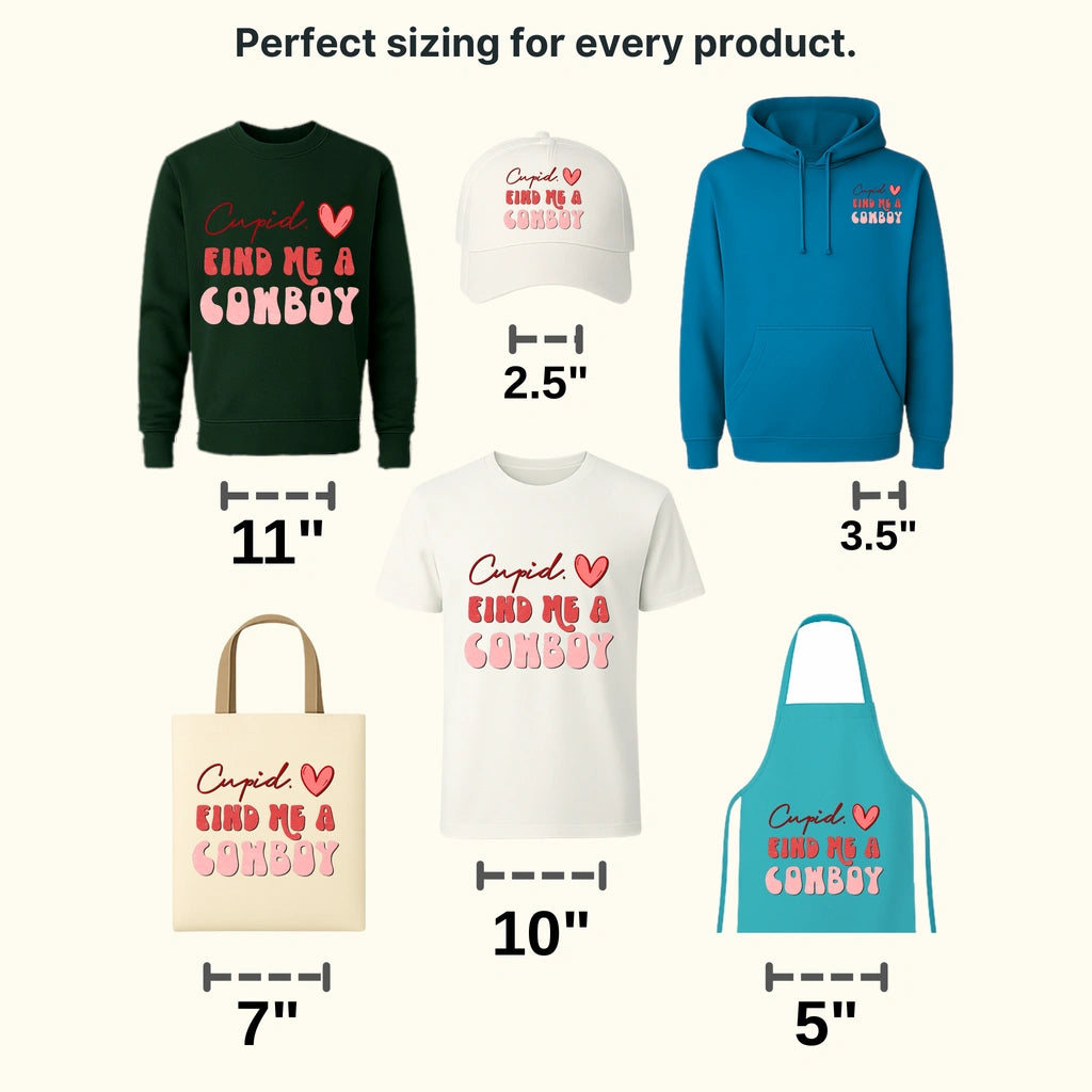 Cupid Find Me A Cowboy Valentine's Day Design - DTF heat transfer - transferlegend