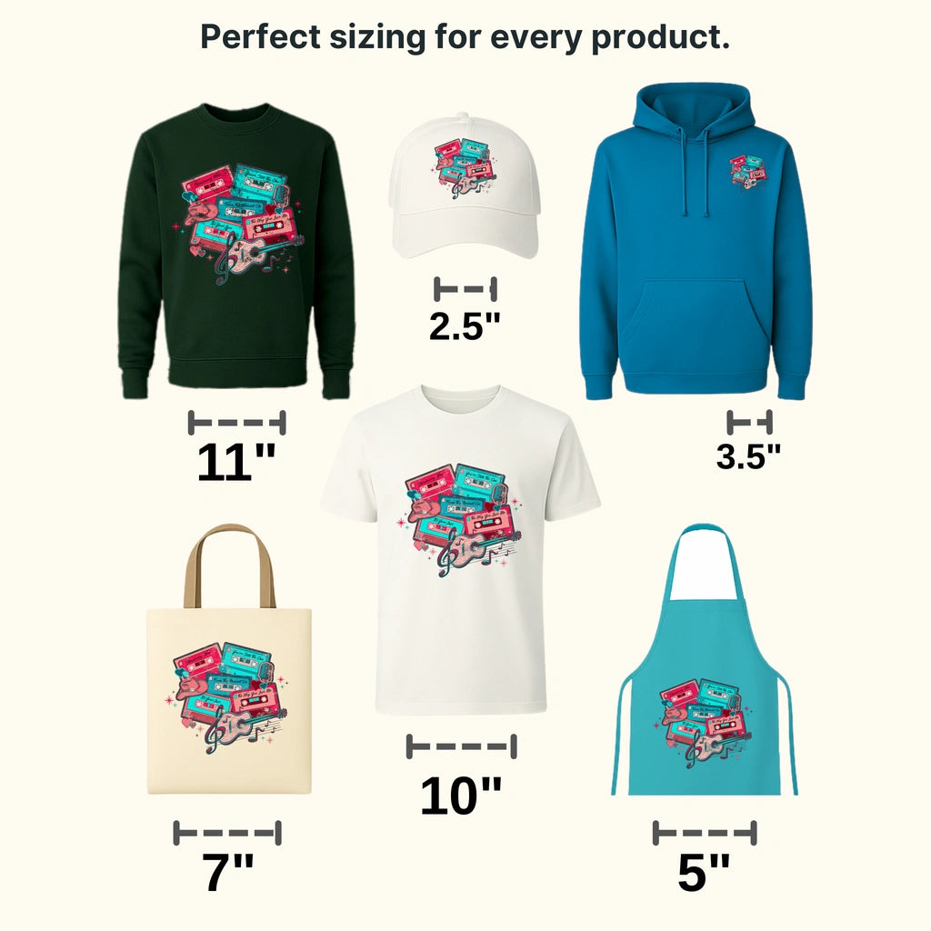 Country Love Tapes Valentines Day Design - DTF heat transfer - transferlegend