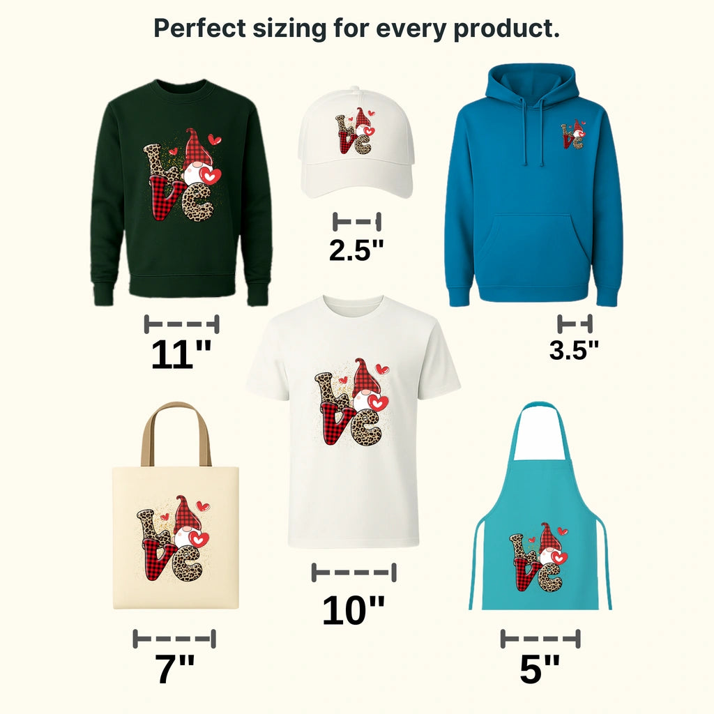 Love Gnome Valentine's Day Design - DTF heat transfer - transferlegend