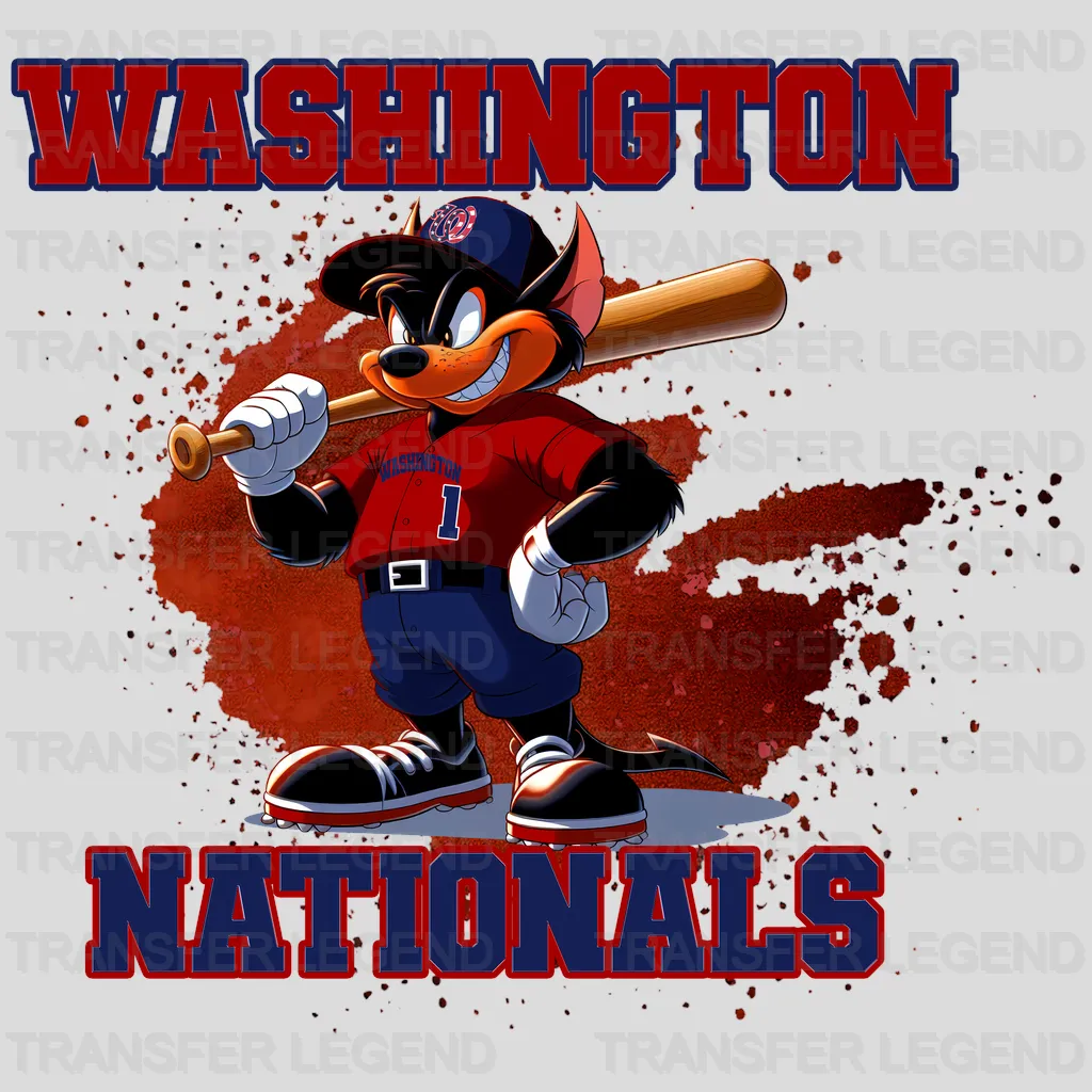 Washington Nationals MLB Cartoon Kid Player Batting - DTF Iron On Transfer