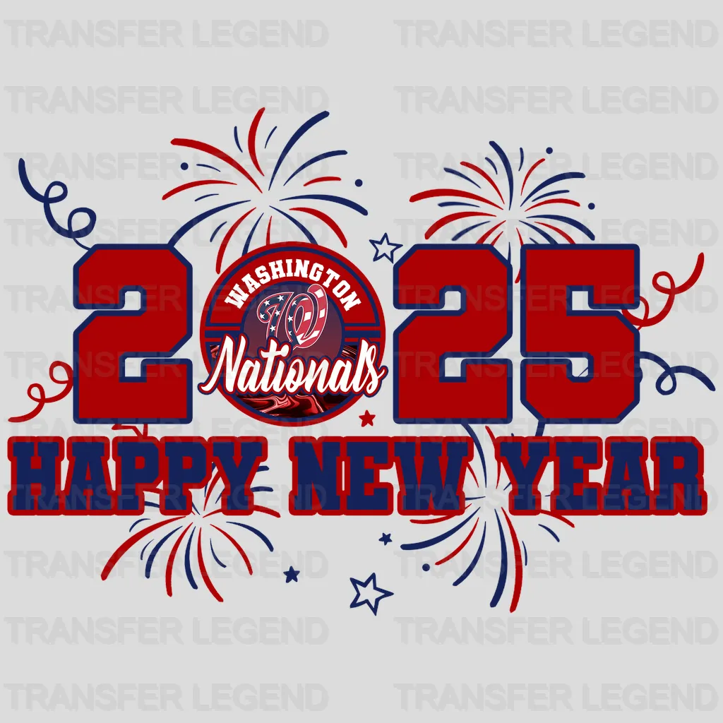 Washington Nationals MLB 2025 Happy New Year DTF Iron On Transfer
