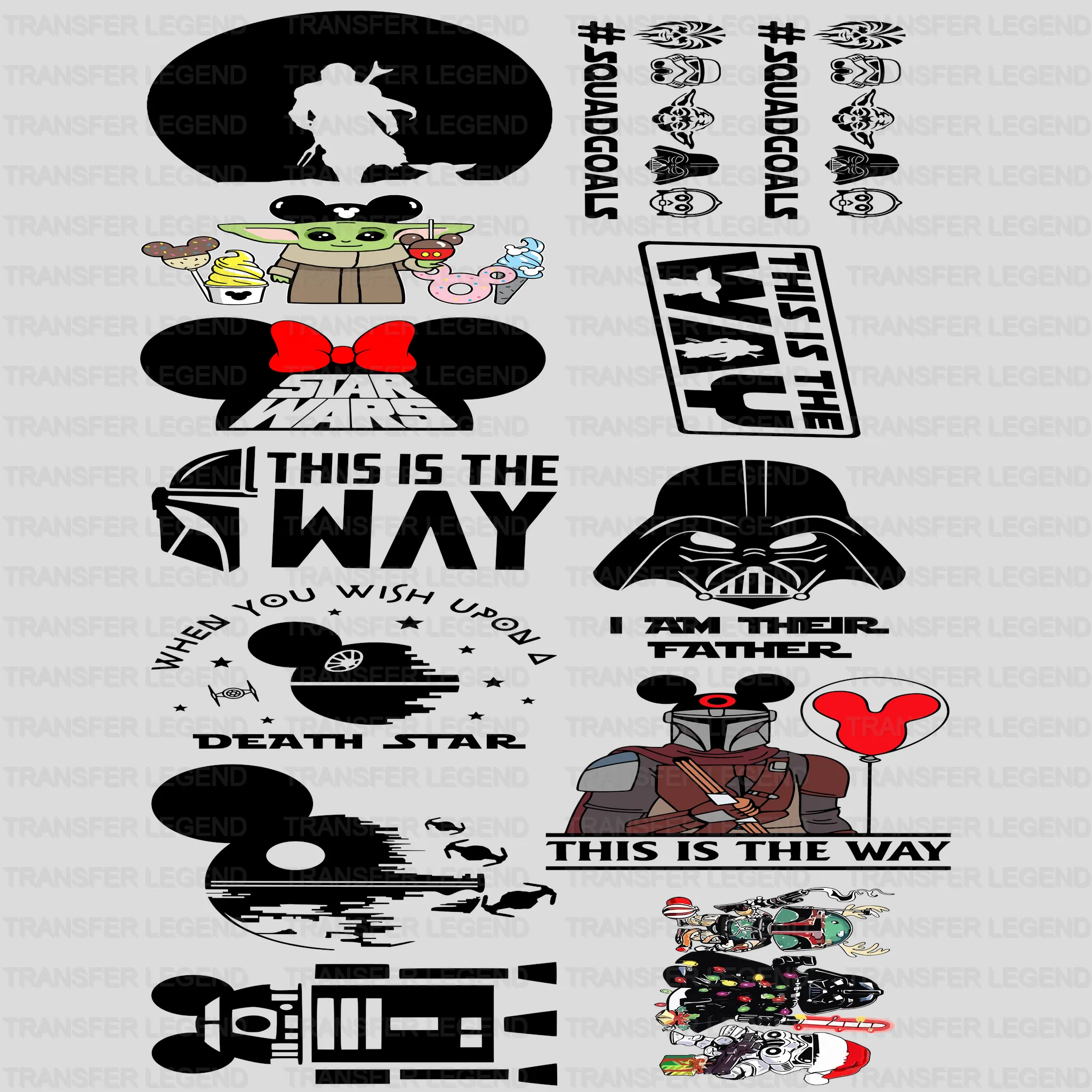 Premade Gang sheet-22X60-Star Cartoon Designs - transferlegend