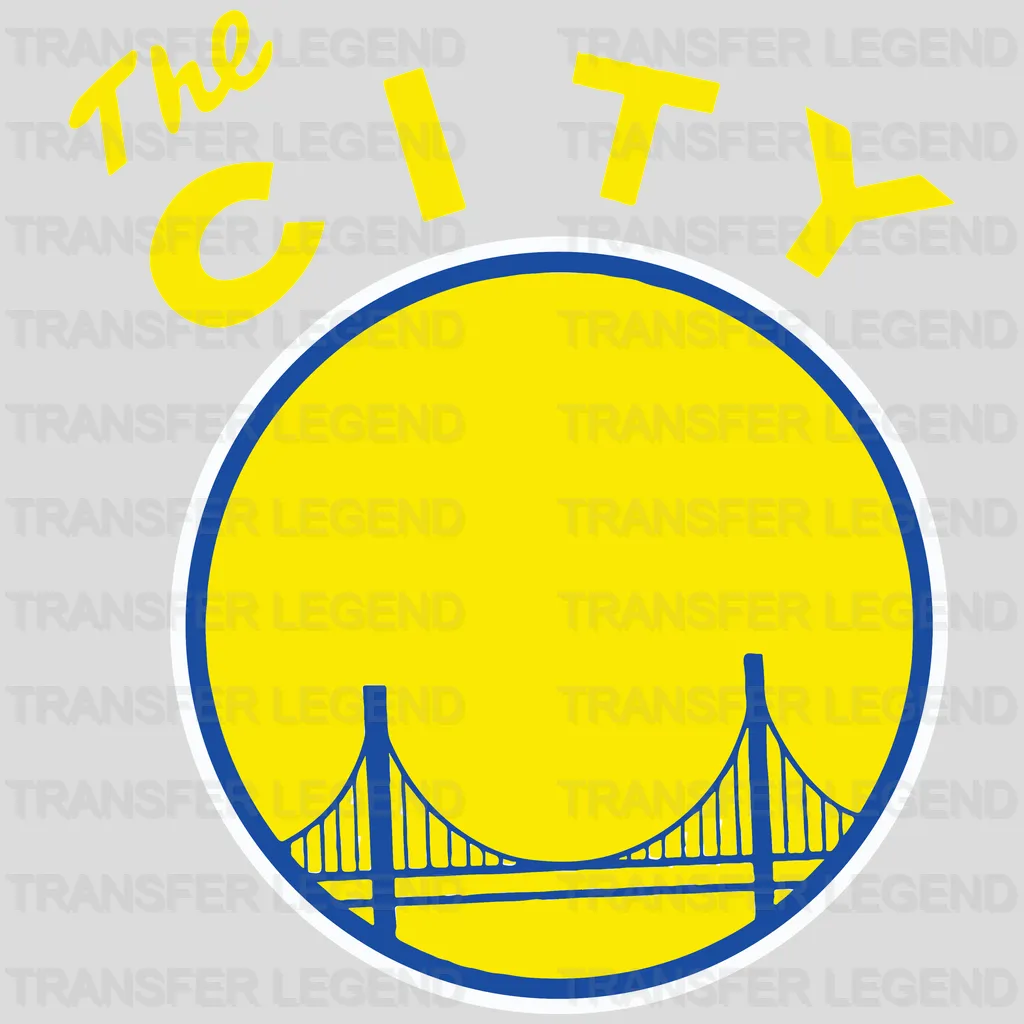 “The City” Yellow Disc with Bridge NBA Design - DTF Heat Transfer