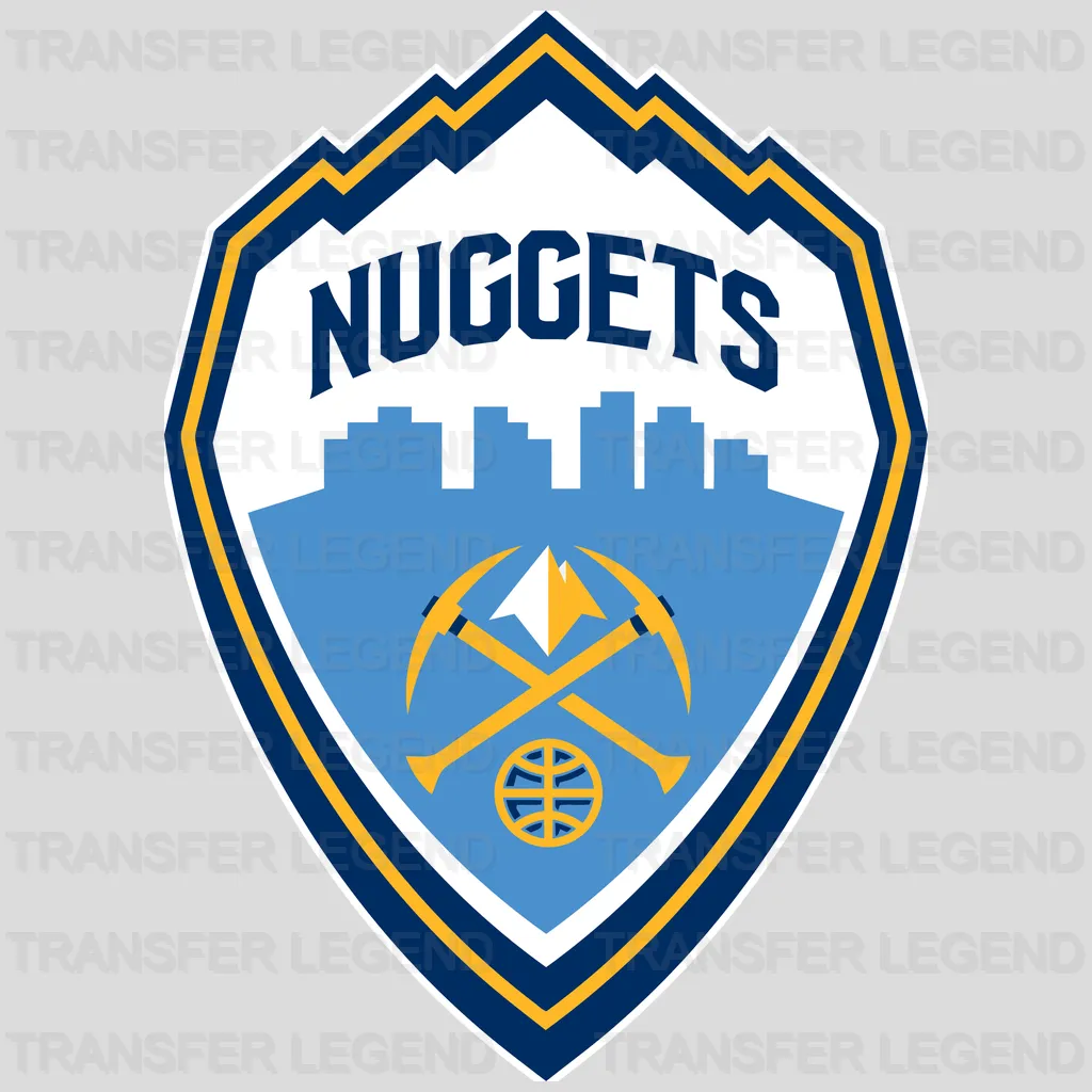Denver Nuggets Skyline Shield Crest NBA Design - DTF Heat Transfer