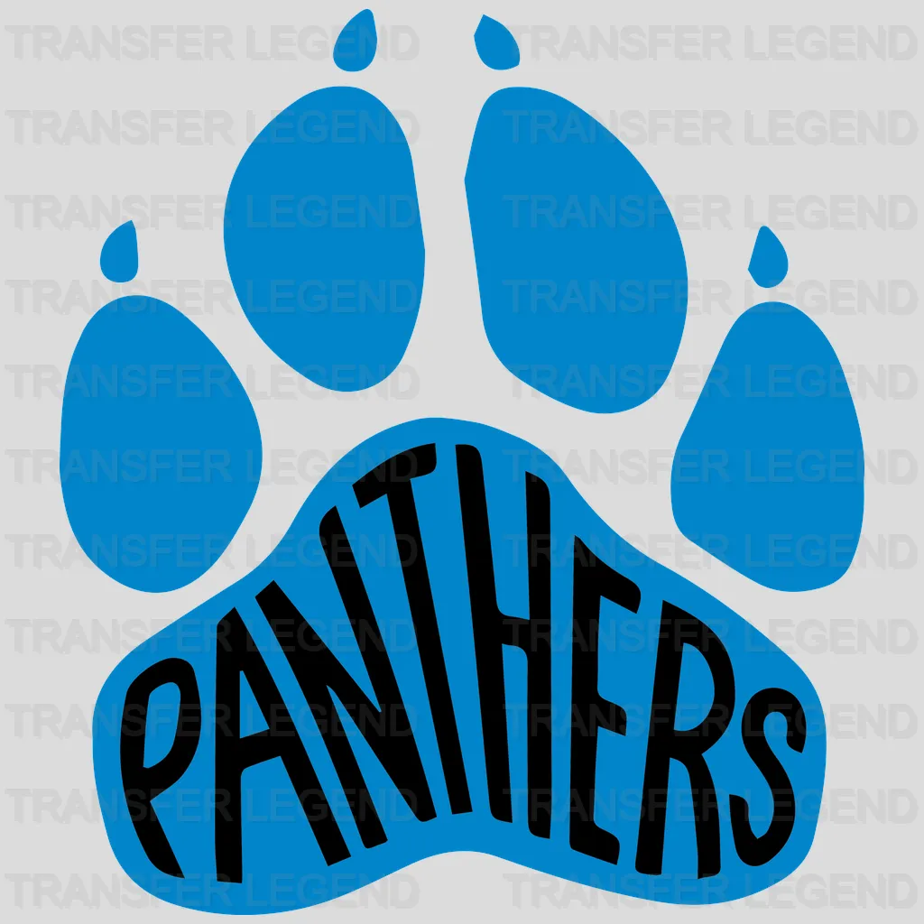 Carolina Panthers Paw Print Text Emblem NFL Design - DTF Heat Transfer
