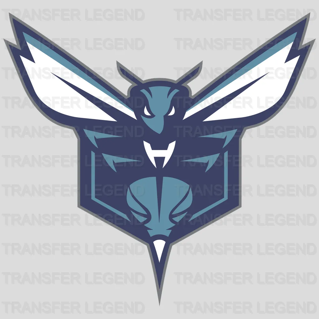 Charlotte Hornets Angular Hornet Crest Emblem NBA Design - DTF Heat Transfer