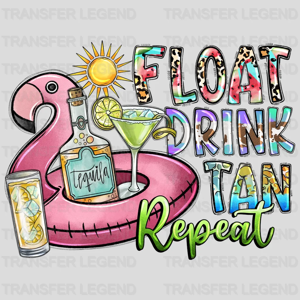 Float Drink Tan Summer Design - DTF Heat Transfers - transferlegend