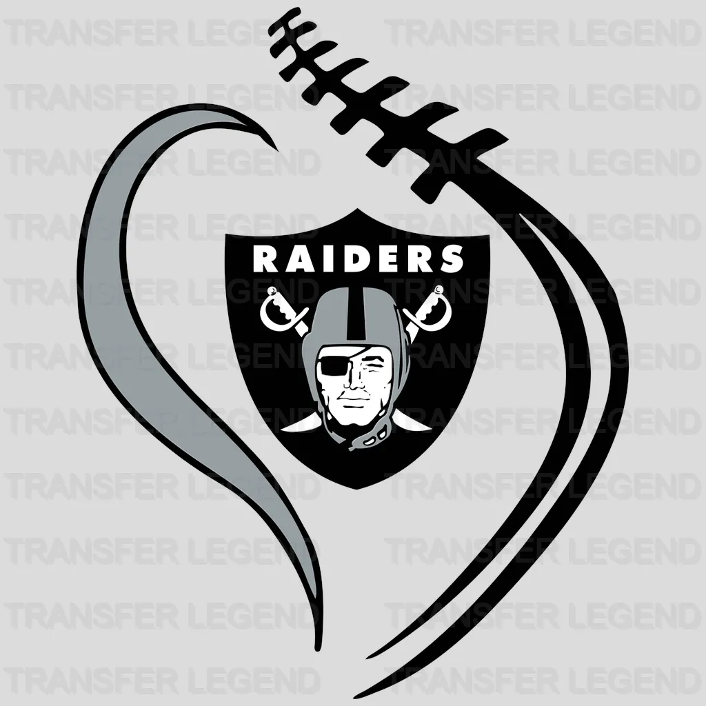 Las Vegas Raiders heart and stethoscope combination framing shield, NFL design - DTF Heat Transfer