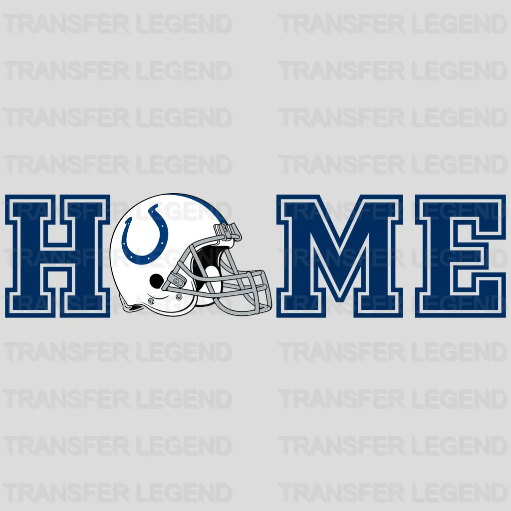 Indianapolis Colts HOME Wordmark with Helmet NFL Design - DTF Heat Transfer