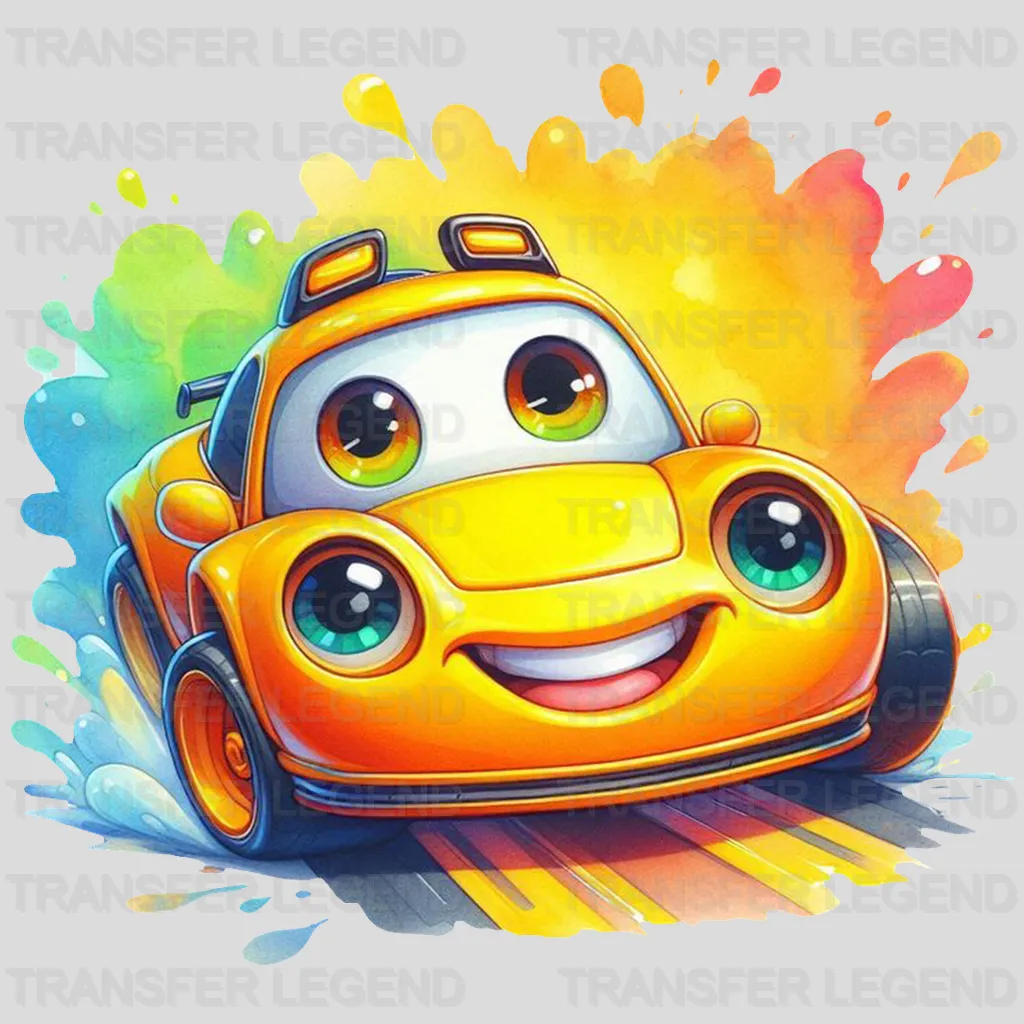 Yellow Speed Car  Disney Designs - DTF Heat Transfers