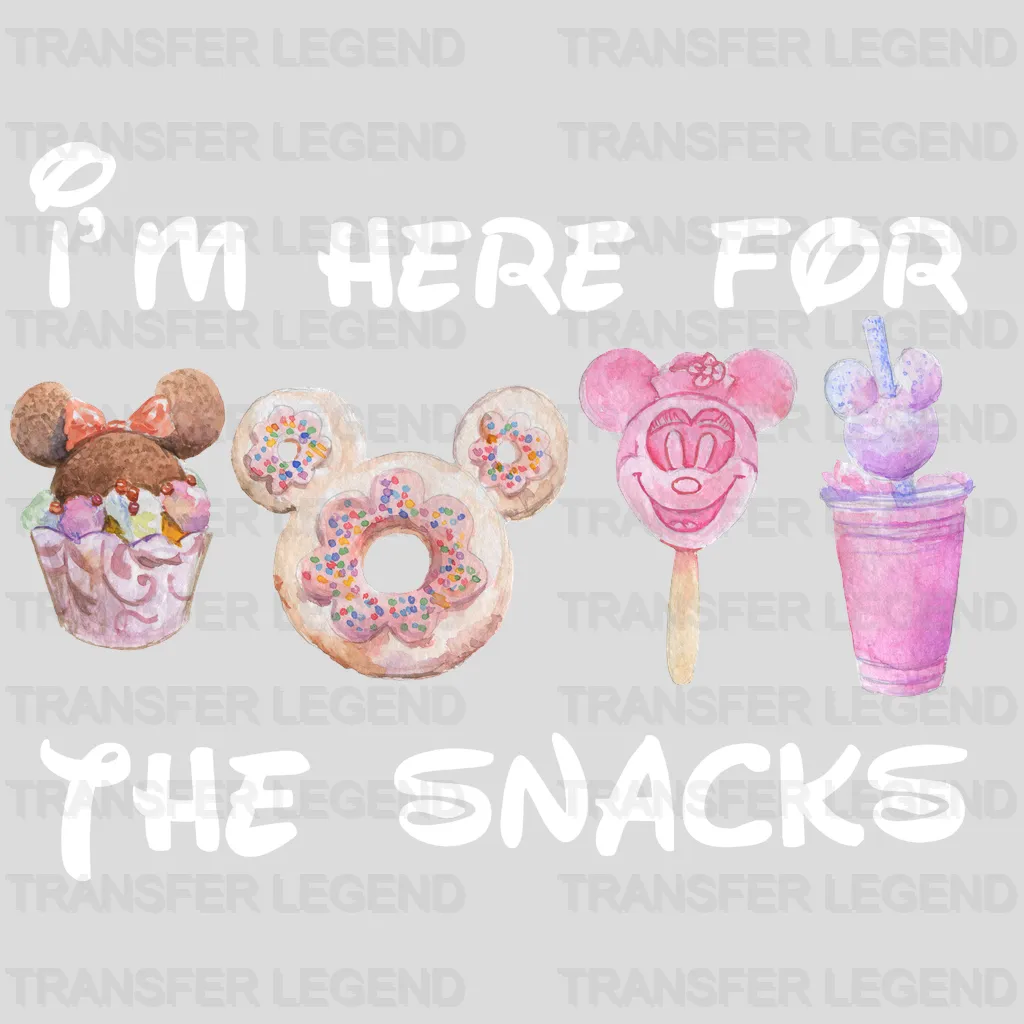 I'm Just Here For The Snacks Watercolor Design - DTF heat transfer - transferlegend