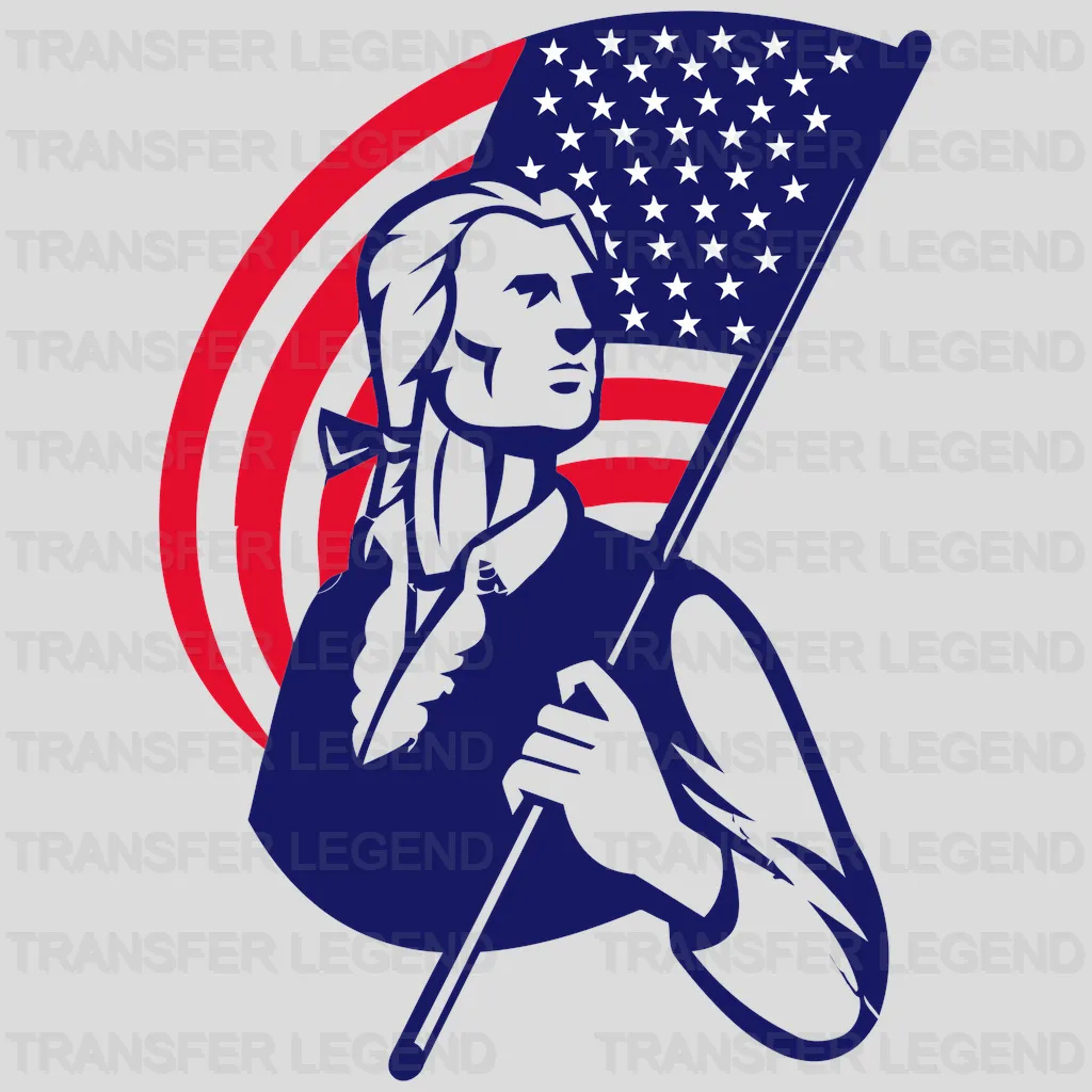 New England Patriots silhouette player saluting with flag backdrop, NFL design - DTF Heat Transfer