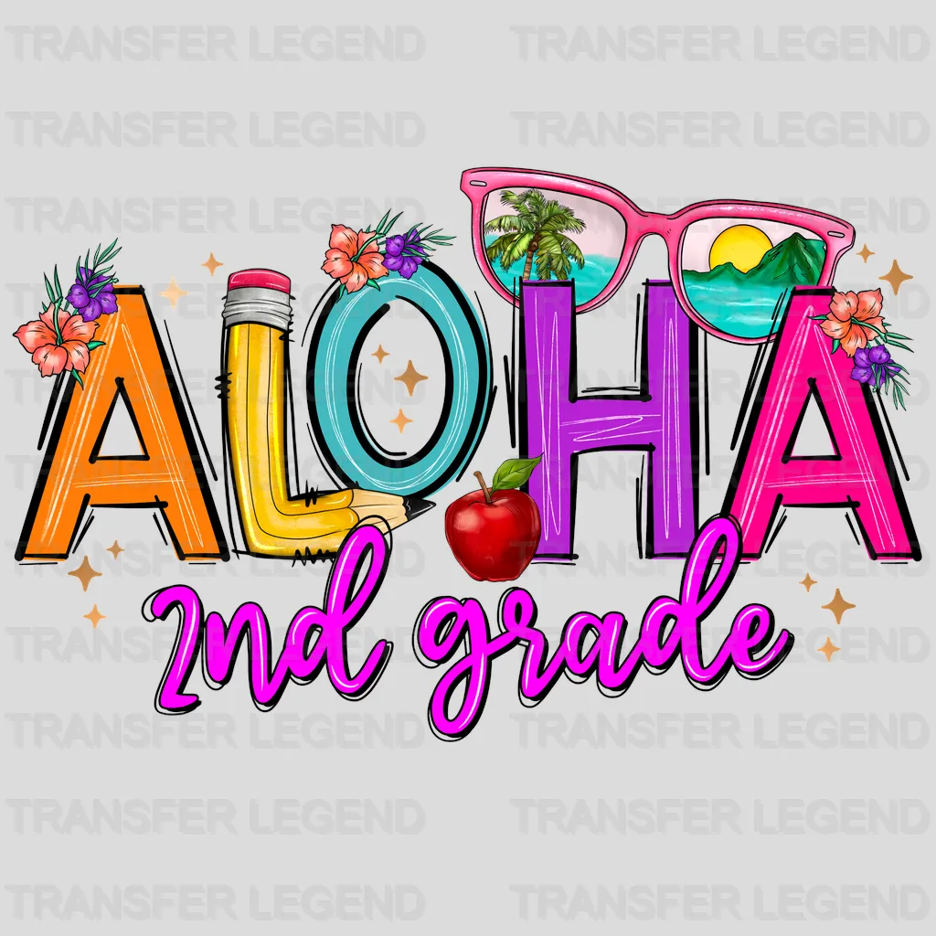 Aloha 2nd Grade Summer Design - DTF Heat Transfers - transferlegend