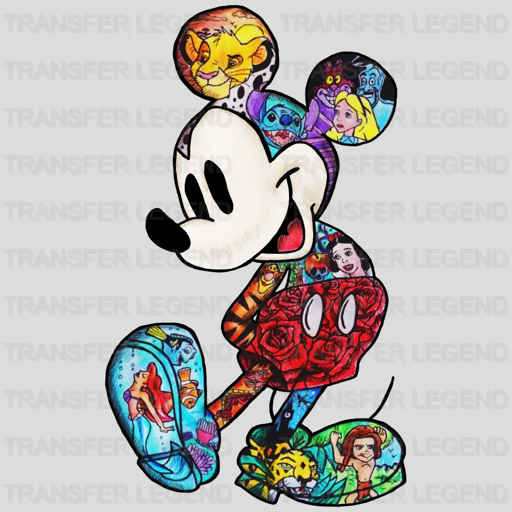 Mouse Dresses With Characters Design - DTF heat transfer - transferlegend