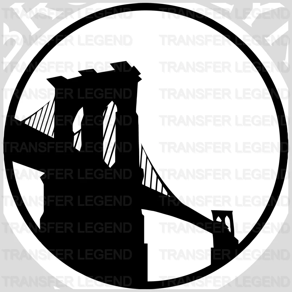 Brooklyn Nets Bridge Roundel (Brooklyn Bridge Emblem) NBA Design - DTF Heat Transfer