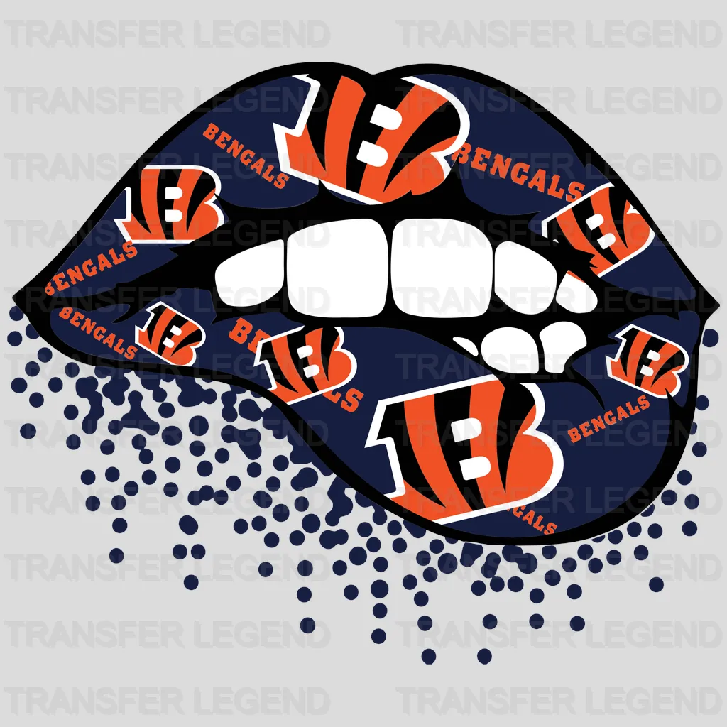 Cincinnati Bengals Logo Mouth Bite Graphic NFL Design - DTF Heat Transfer