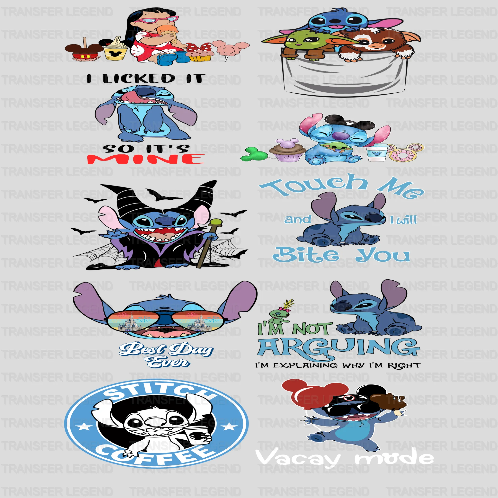 Premade Gang sheet-22X60-Lilo & Stitch Cartoon Designs - transferlegend