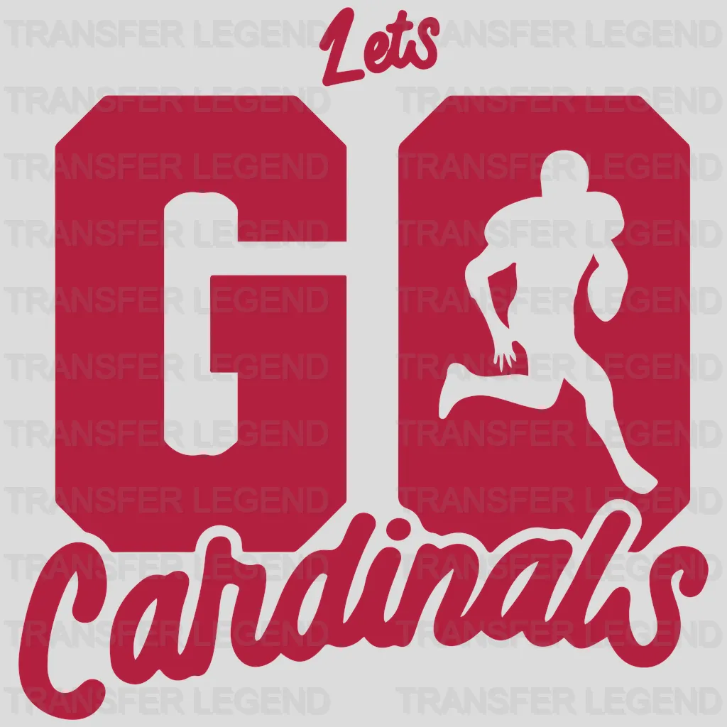 Arizona Cardinals Let’s Go Cardinals Wordmark NFL Design - DTF Heat Transfer