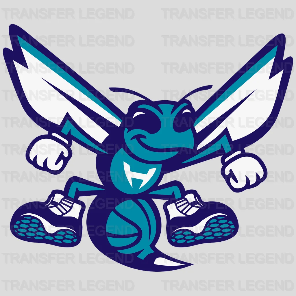 Charlotte Hornets Playful Mascot with Sneakers NBA Design - DTF Heat Transfer