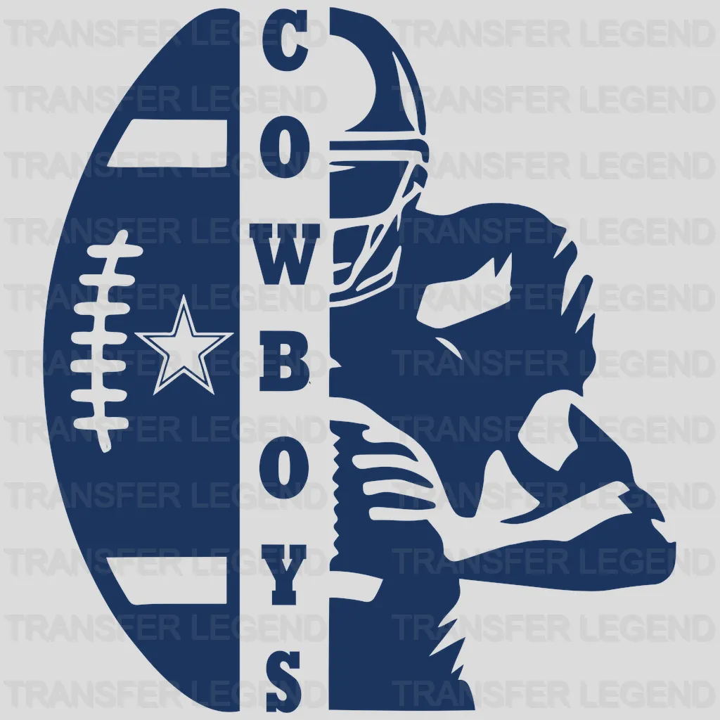 Dallas Cowboys Heartbeat Line “Home” Emblem NFL Design - DTF Heat Transfer