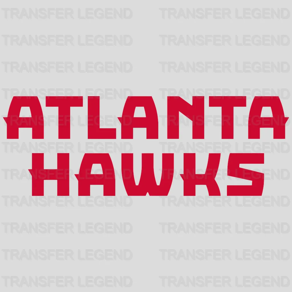Atlanta Hawks Stacked “ATLANTA HAWKS” Wordmark (Red) NBA Design - DTF Heat Transfer