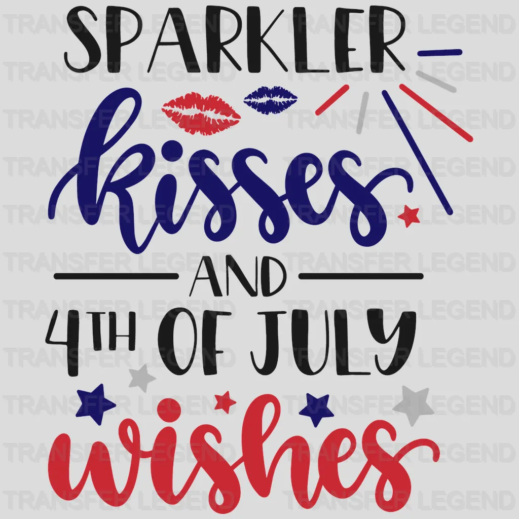 Ksses And 4 of July Wishes DTF Transfer - transferlegend