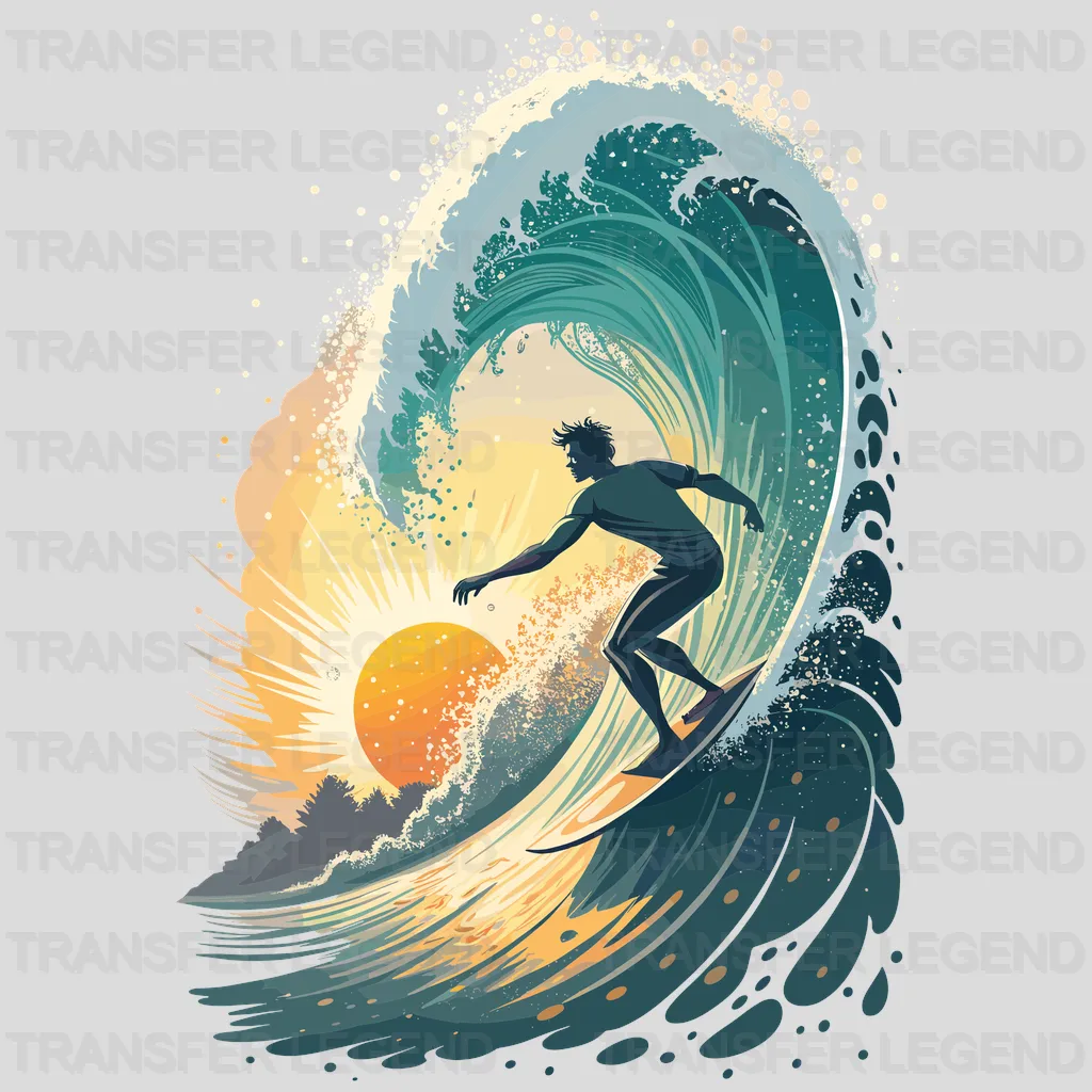 Night Surf Surfing Design - DTF Heat Transfers - transferlegend