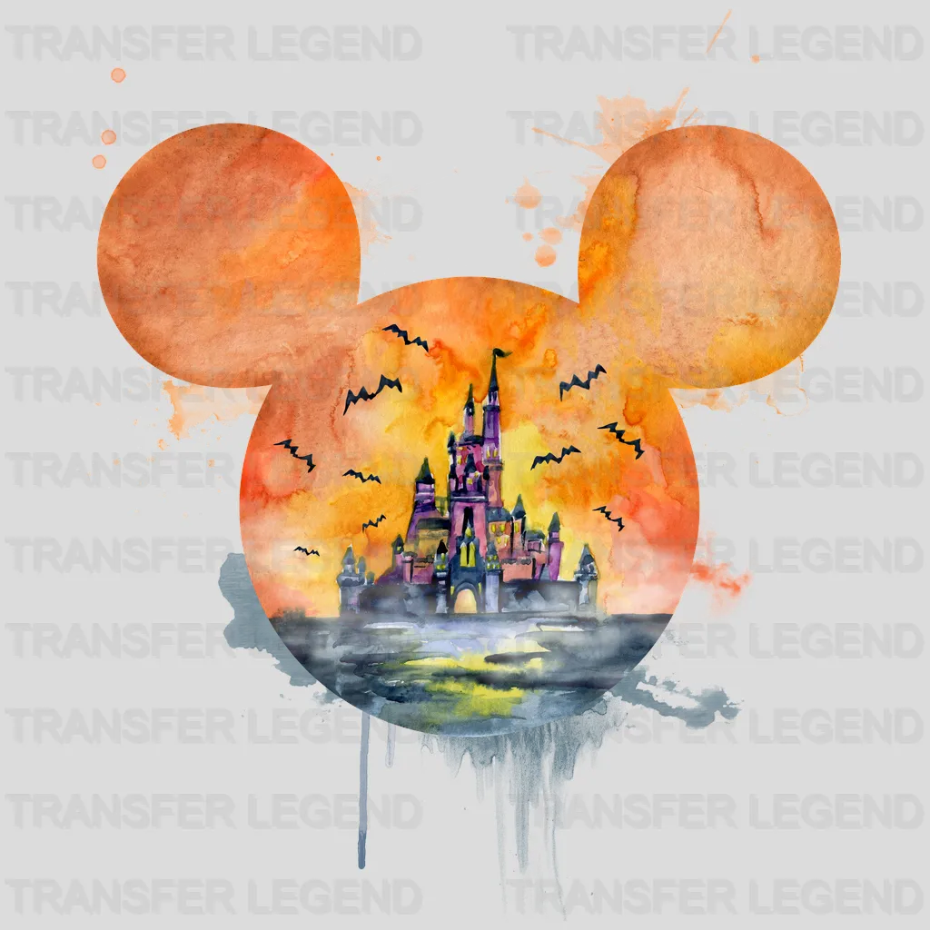 Castle Mouse And Mi Head Watercolor Design - DTF heat transfer - transferlegend