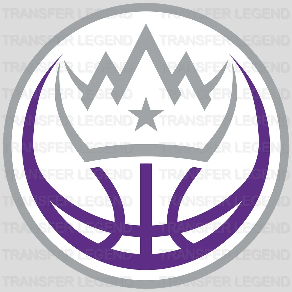 Sacramento Kings Crown over Basketball Roundel NBA Design - DTF Heat Transfer