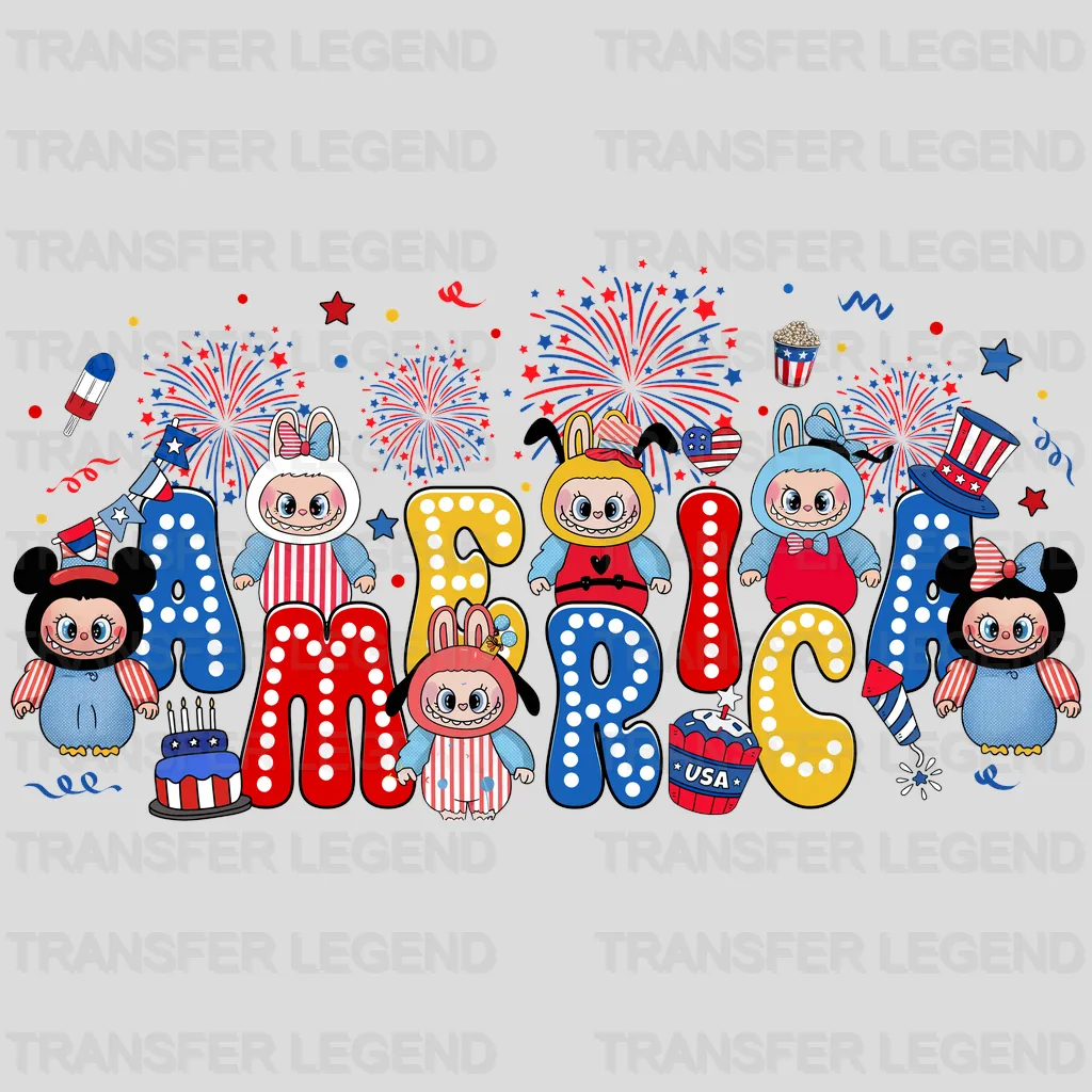 America Labubu Design - DTF Heat Transfers