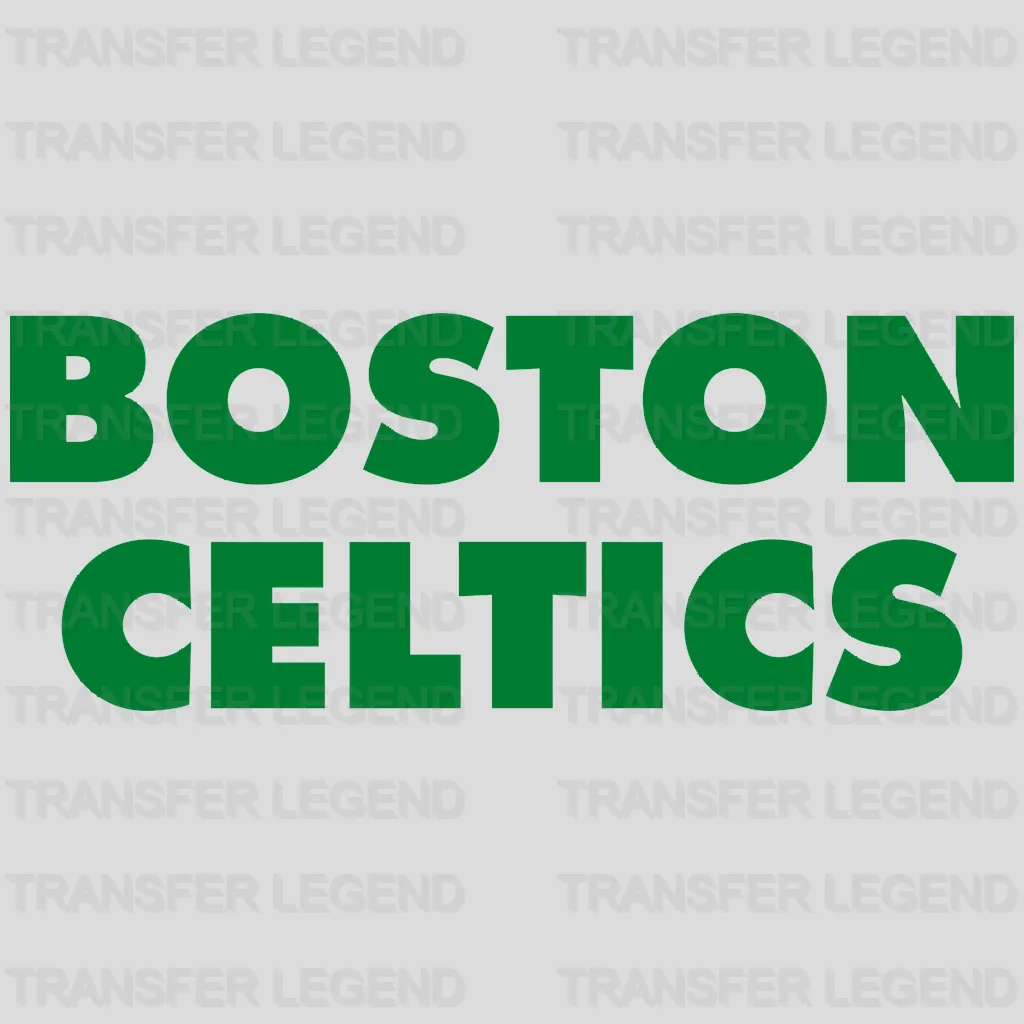 Boston Celtics Stacked “BOSTON CELTICS” Block Wordmark NBA Design - DTF Heat Transfer