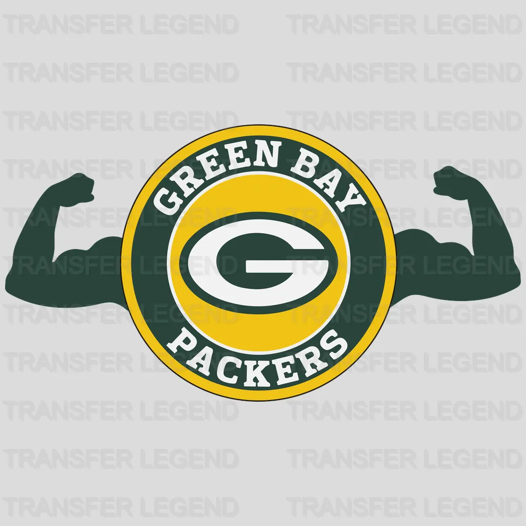 Green Bay Packers coffee shop style circular “Green Bay Packers” badge, NFL design - DTF Heat Transfer
