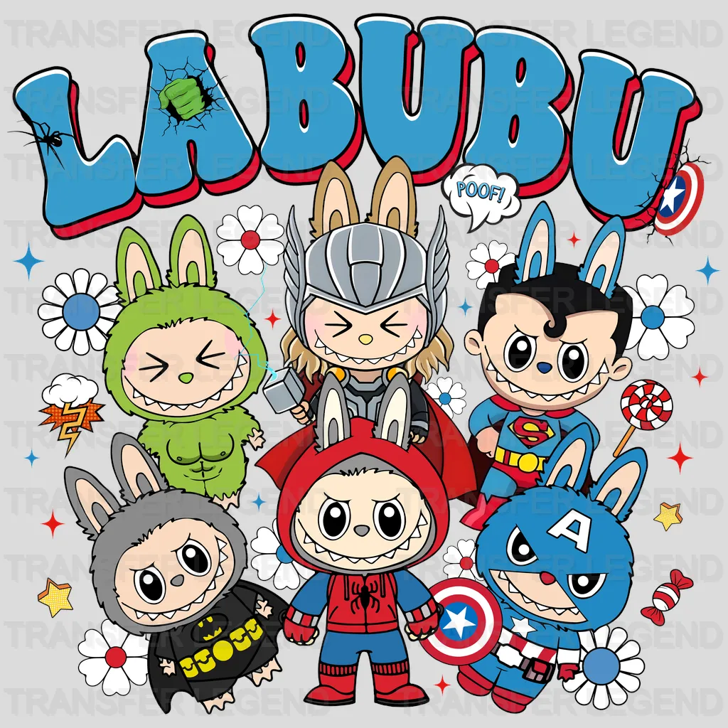 Labubu Heroes Labubu Design - DTF Heat Transfers