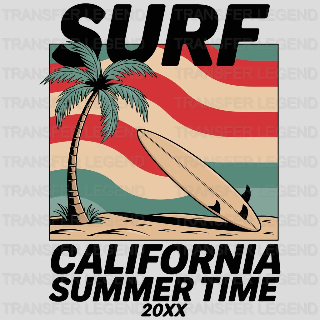 Summer Time Surfing Design - DTF Heat Transfers - transferlegend