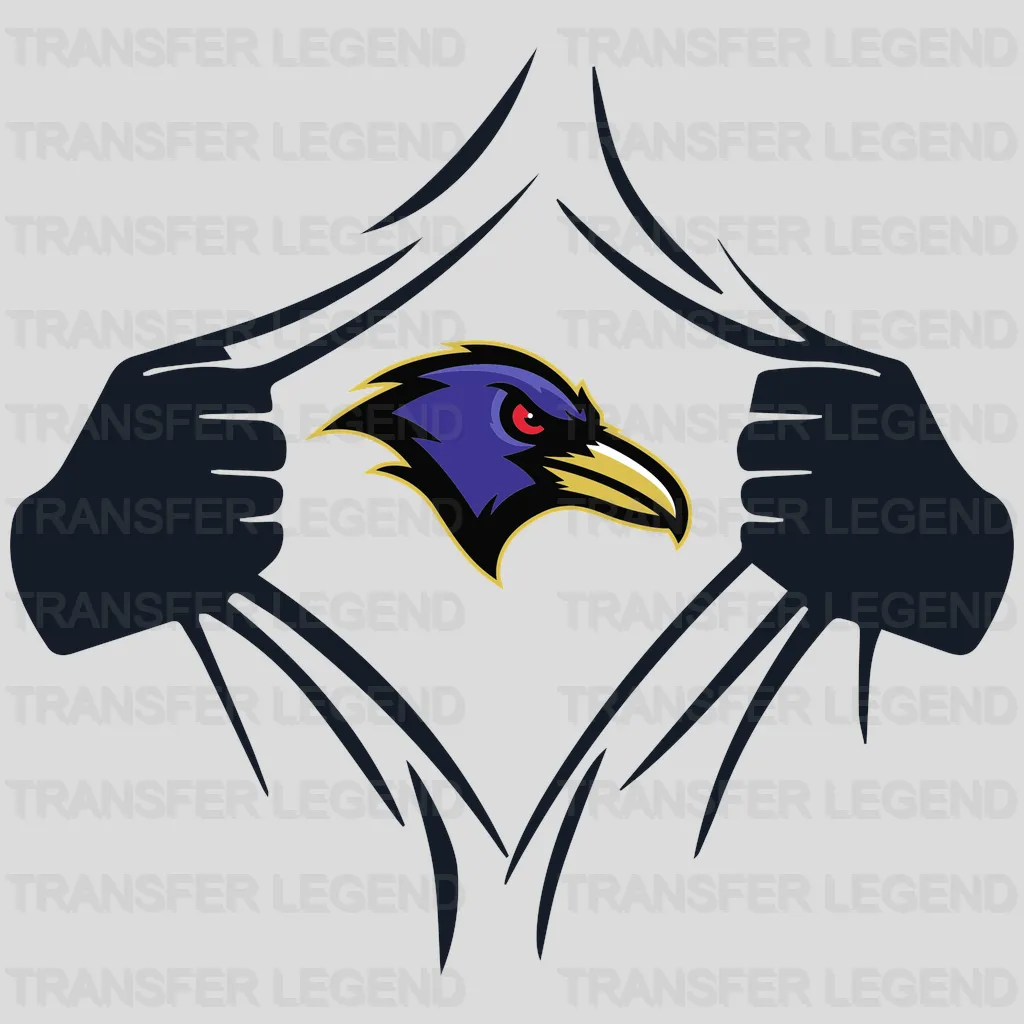 Baltimore Ravens Stethoscope Heart Emblem NFL Design - DTF Heat Transfer