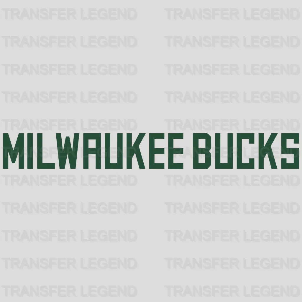 Milwaukee Bucks Stacked Wordmark (Tall Sans Serif) NBA Design - DTF Heat Transfer