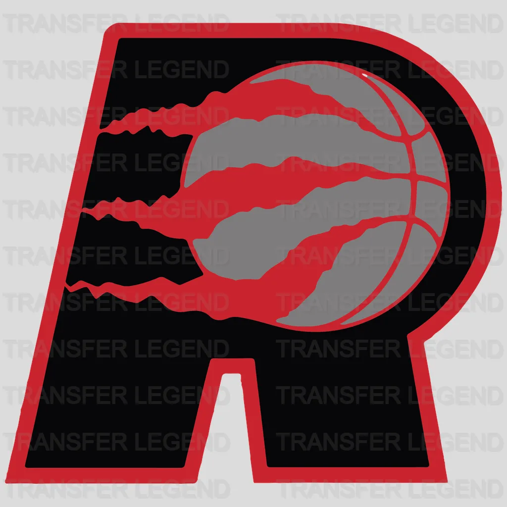 Toronto Raptors Block R Monogram with Claw Basketball NBA Design - DTF Heat Transfer