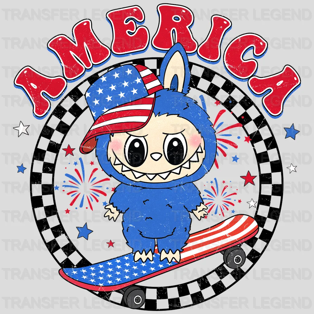 America Skateboard Labubu Design - DTF Heat Transfers