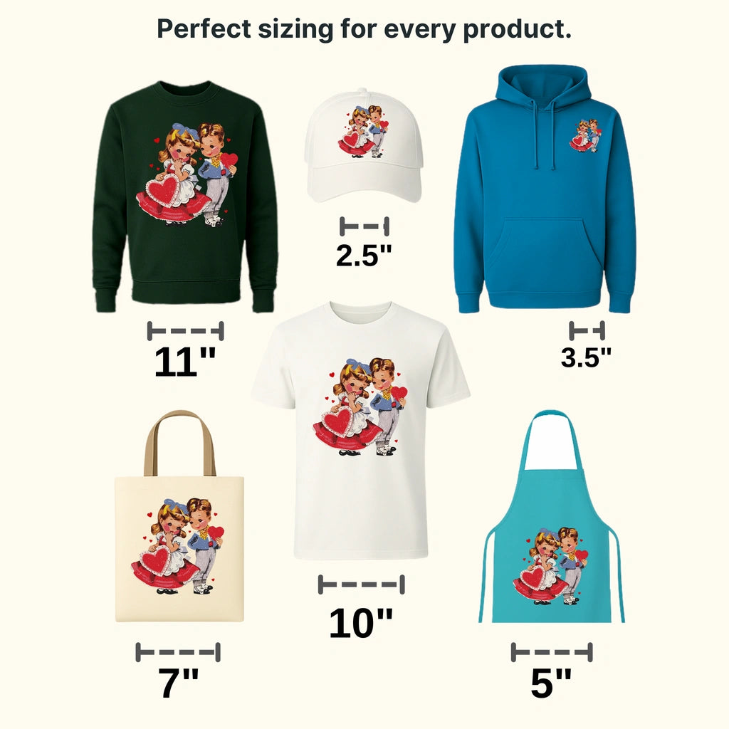 Vintage Valentine Valentine's Day Design - DTF heat transfer - transferlegend