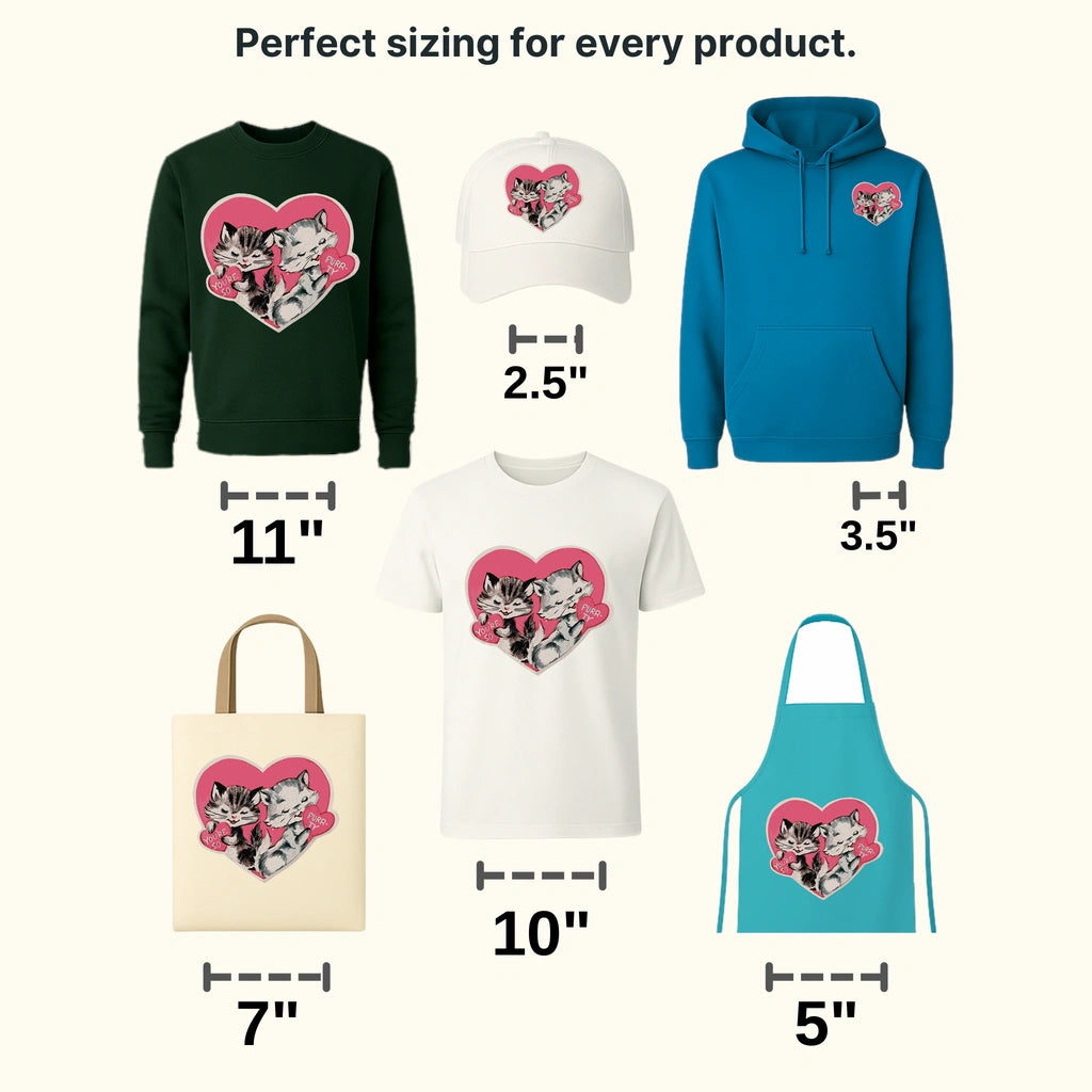 Valentine Cats Valentine's Day Design - DTF heat transfer - transferlegend
