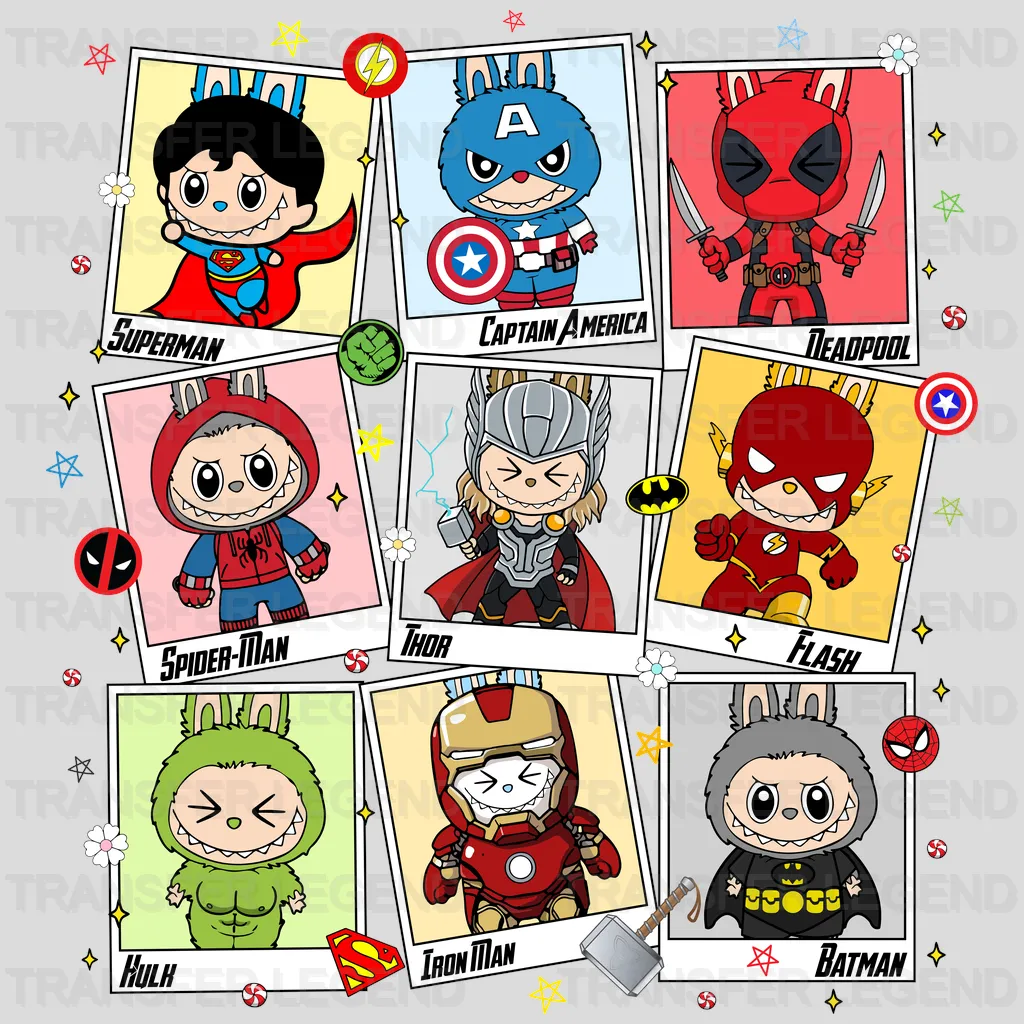 Superman Thor Labubu Design - DTF Heat Transfers