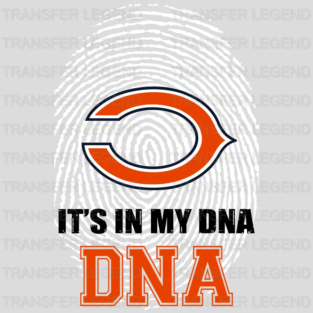 Chicago Bears DNA Fingerprint Emblem NFL Design - DTF Heat Transfer